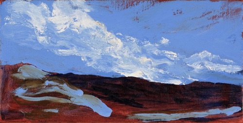 Approaching Makapuu, 8" x 16", oil on linen, 2007.